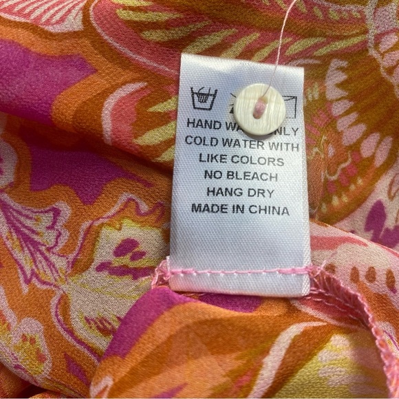 Vici Orange Graphic‎ Sailor Collar Boho Blouse Size Small - Picture 5 of 7